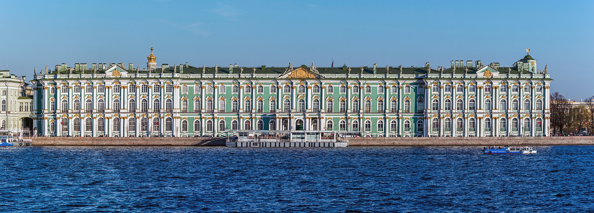 Winter Palace in Saint Petersburg. View from the Spit of Vasilievsky Island