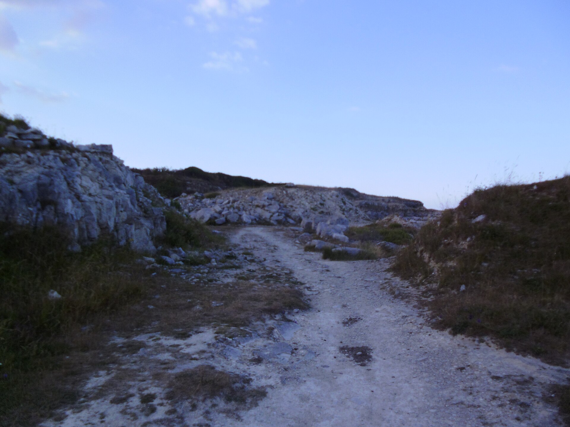 Rocky paths through the old quarry area.