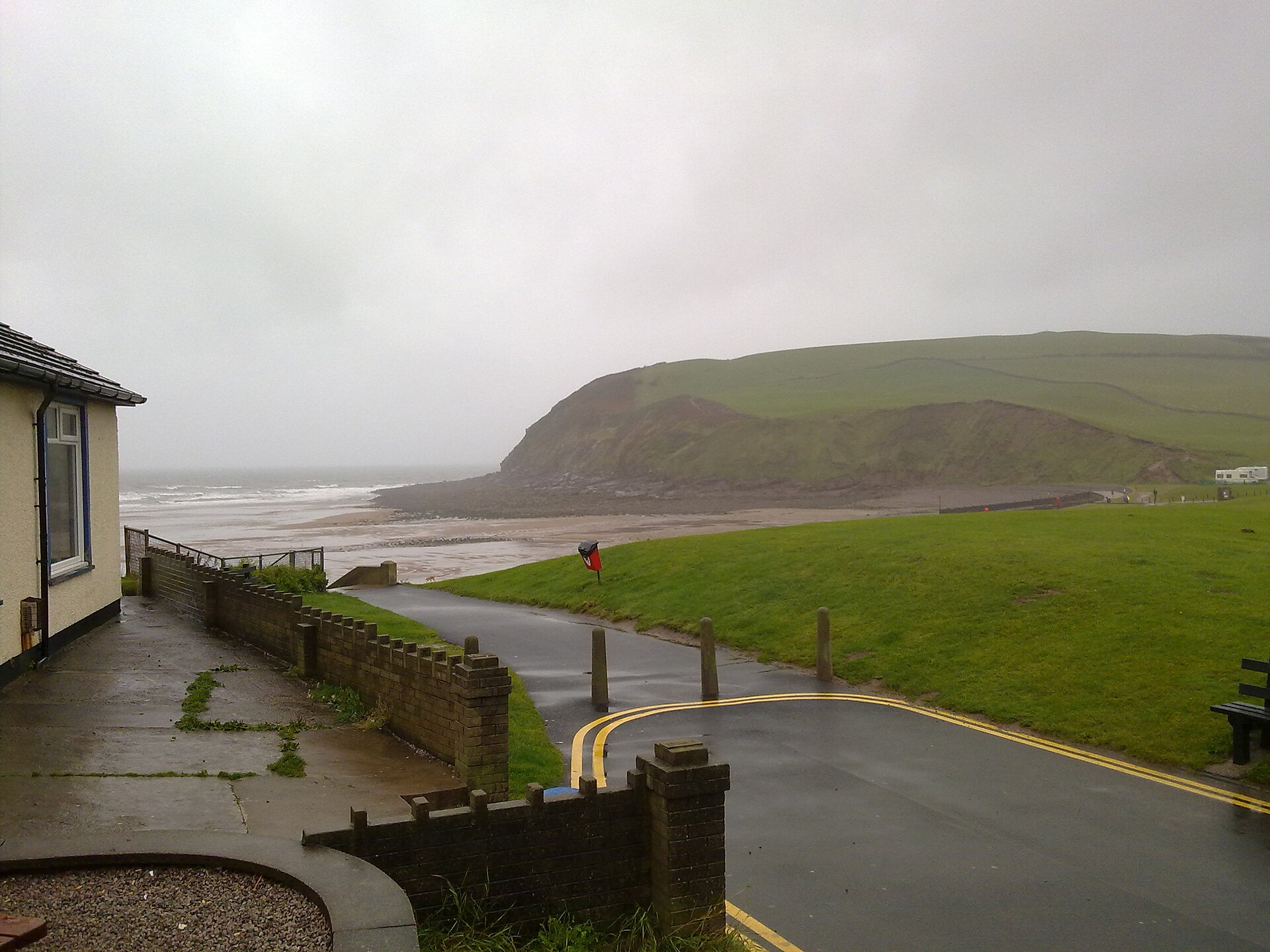 At the start of my Coast to Coast walk, the depressingly-familiar weather of west Cumbria. Taken with my mobile.