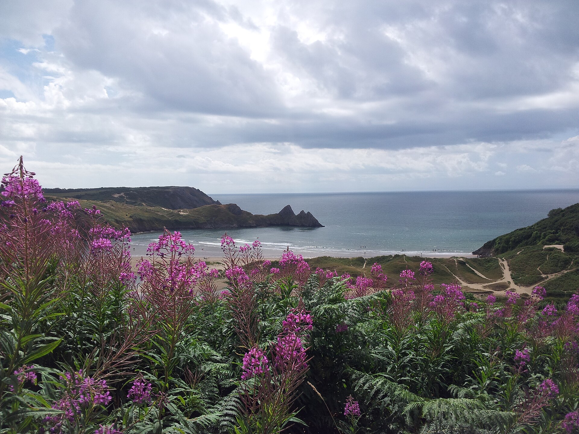 A photo from the path down to Three Cliffs Bay, Gower, Wales