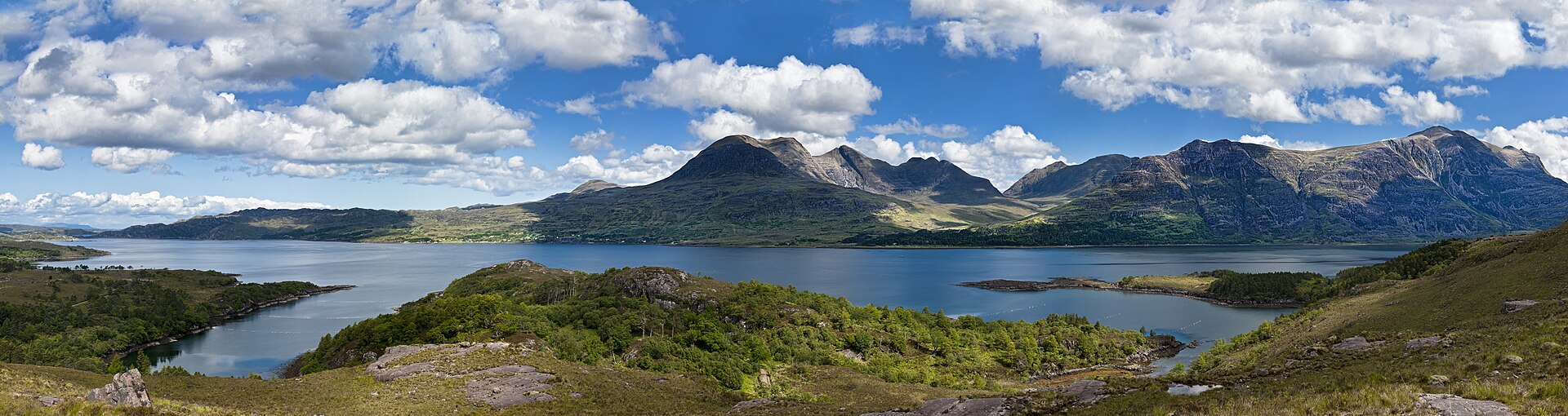 Upper Loch Torridon, west coast Scotland. Panorama, from 7 pictures.